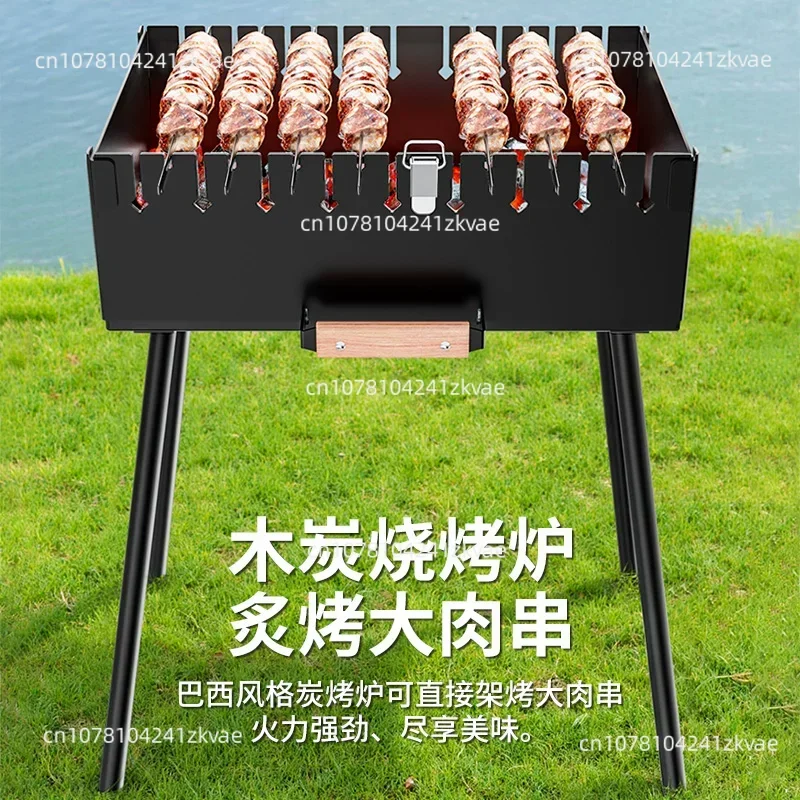 Portable Folding Detachable Stove  Camping Household Charcoal Barbecue with 7 Tags Lightweight Camping Gear