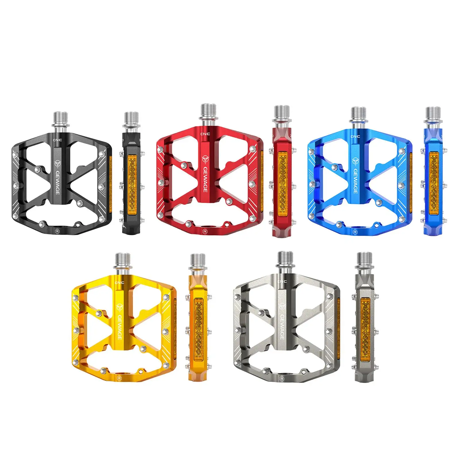 Uniwersalne pedały do rowerów górskich z gwoździami antypoślizgowymi, aluminiowym korpusem CNC
