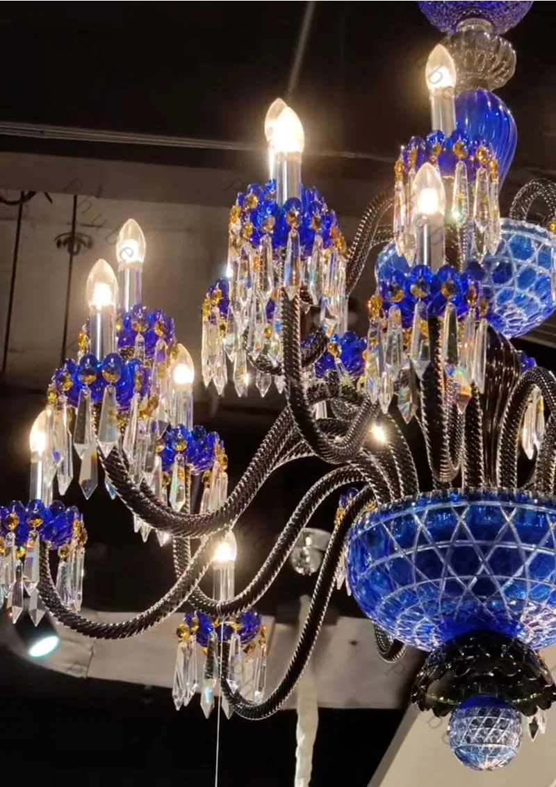 Phube Moderner Großer Luxus-Kristallprismen-Kronleuchter Französische Glas-Deckenleuchte für Esszimmer, Wohnzimmer, Foyer, Villa, Heimdekoration – Detail 6