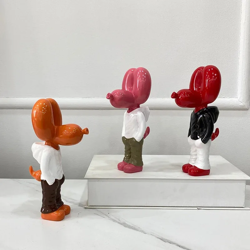 

Resin Balloon Dog Pocket Figurine, Street Art Style Desktop Ornament for Home Office Decor, Modern Cute Collectible Gift