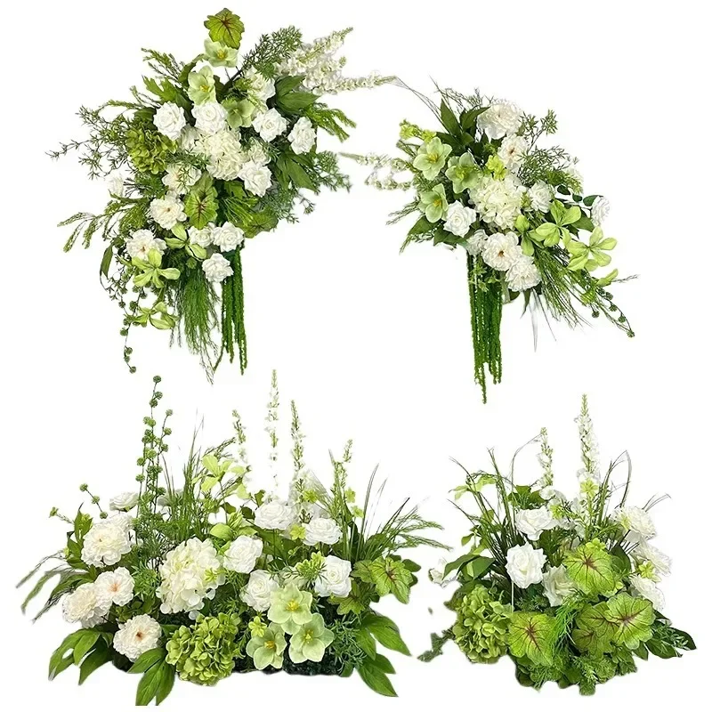 

wedding floral arrangements: forest-themed window displays and wedding decor