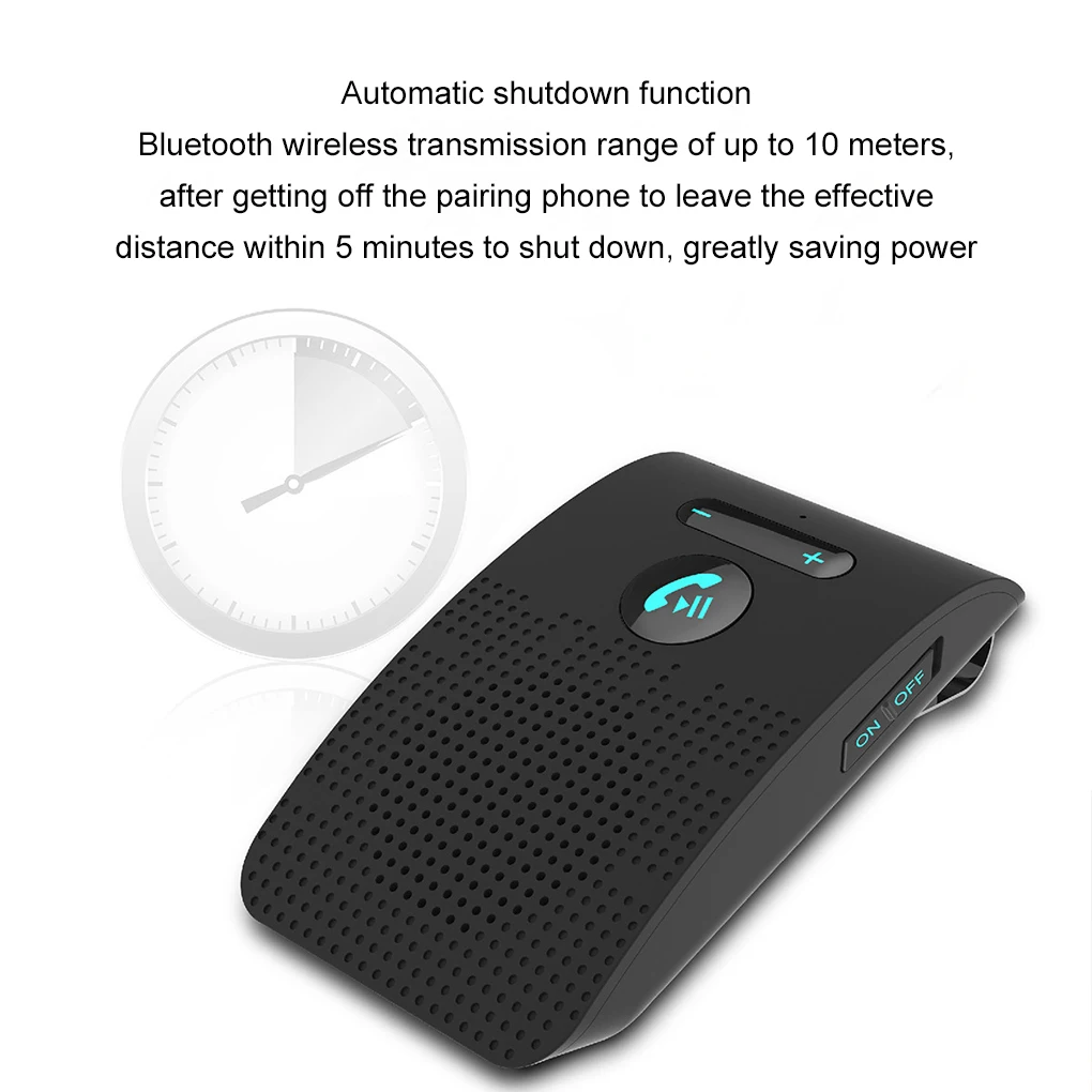 Kit de altavoz manos libres para coche, visera solar, reproductor de música Bluetooth para Control de voz inalámbrico