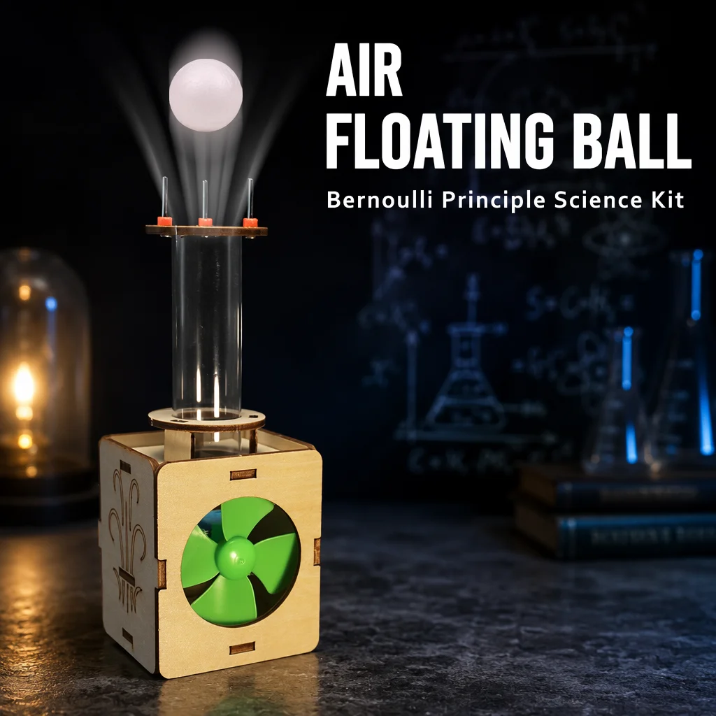 Wooden Air Suspension Ball DIY Science Experiment Kit Kids Handmade Craft Educational STEM Toy