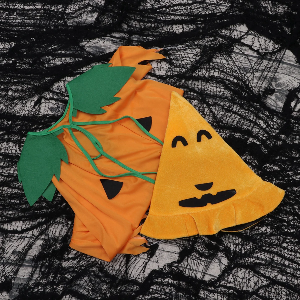 

2 PCS Halloween Accessory Cosplay Outfit Cloak and Hat for Make up Pumpkin Costume