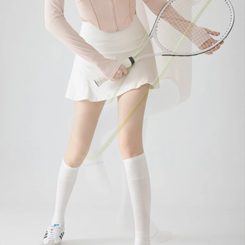 Women's Pressure Socks Exercise Yoga Children Badminton Fitness Stocking Running Skipping Rope Muscular Tennis White Sockings