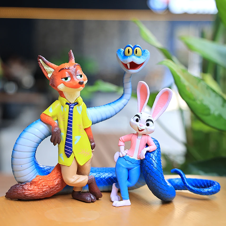 Anime Figur Kaninchen Fuchs Zootopia Tiere Spielzeug Nette Nick Judy Action Figure PVC Desktop Dekorieren Sammeln Anime Modell Spielzeug Geschenk