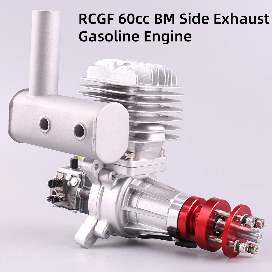 RCGF 60cc BM Side Exhaust Model Airplane Gasoline Engine Oil Powered RC drone Light Wood Fixed Wing Aircraft Engines