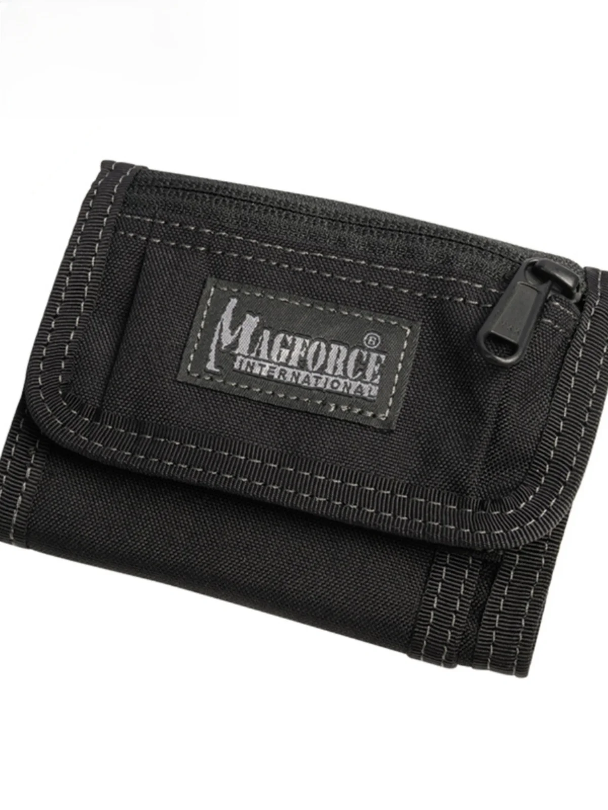 MagForce Men's Compact Wallet Card Holder One-Piece Simple Design Outdoor Functional Style Zipper Closure Short Size