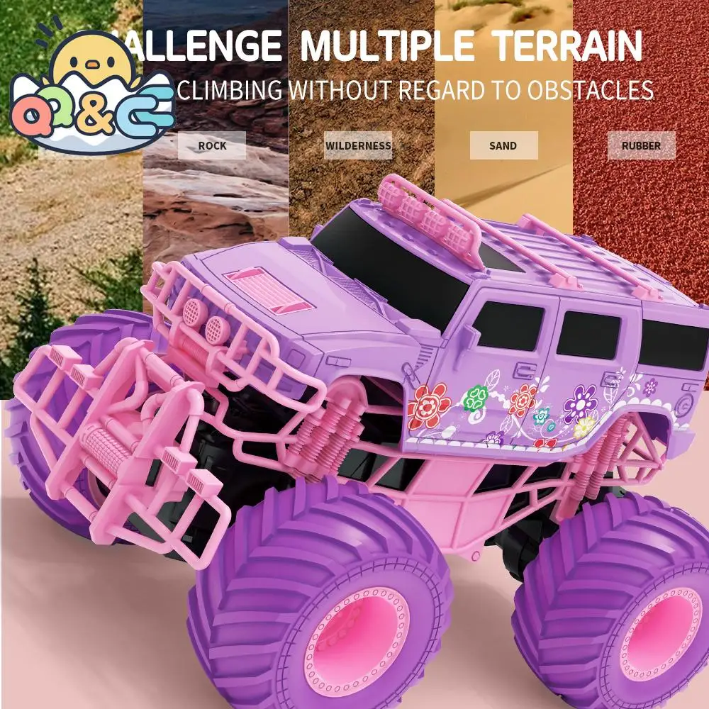 

RC Car Electric Drive Off-Road Big Wheel High Speed Purple Remote Control Vehicle Trucks Girls Toys for Girls Children Gifts