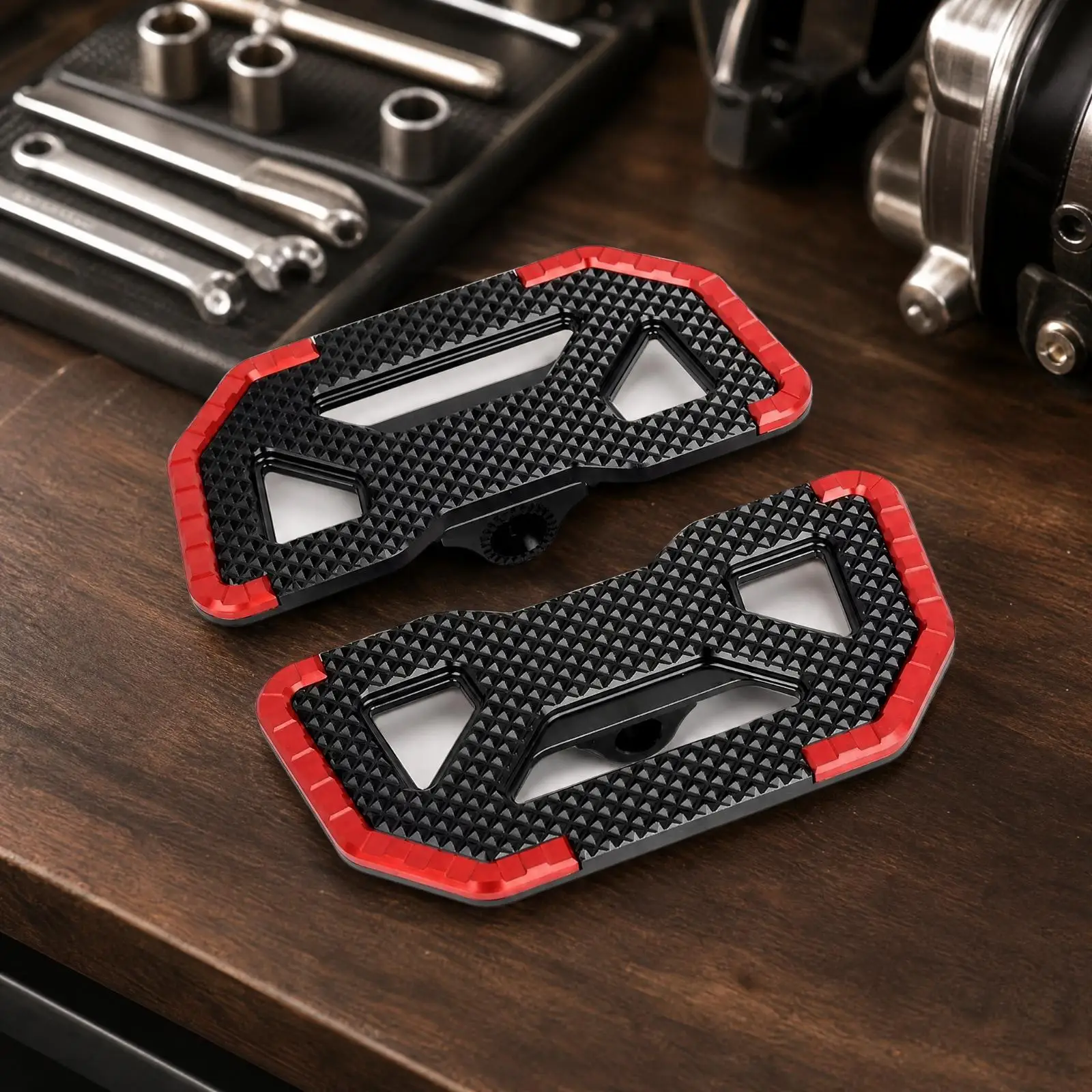Footrest for Motorcycle Aluminum Alloy Passenger Foot Pegs with Raised Traction Surface