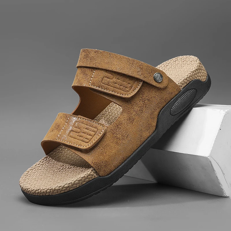 Men's Slides Cork Sandals Summer New Non-Slip Outdoor Comfort Fashion Soft-Sole Non-Slip Lightweight Casual Walking Beach Shoes