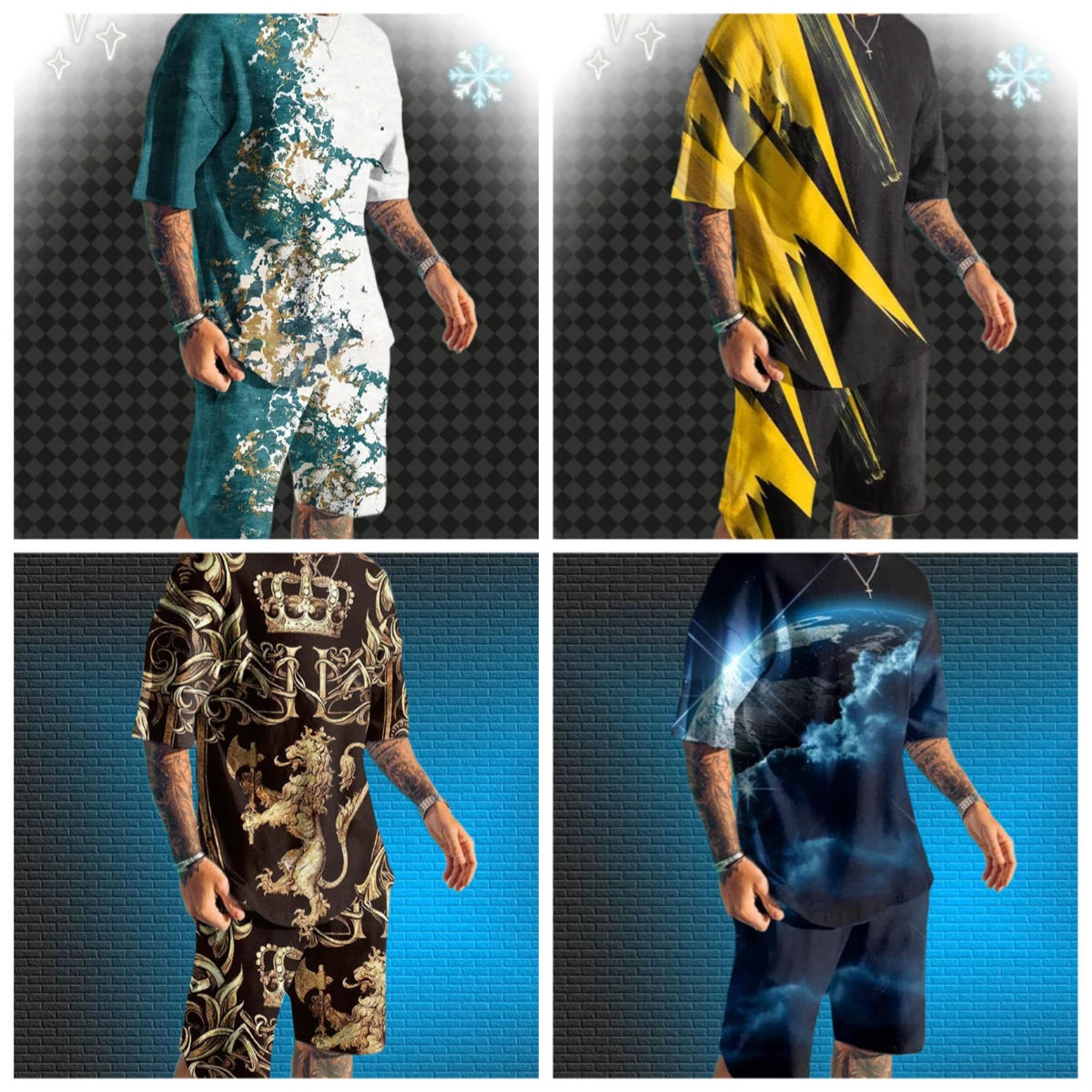 

2025/26 New Men's Sportswear Trend Men Sets Tracksuits Clothing Casual Shorts+tshirts Set Sweat Suits Summer Tracksuit Men Sets