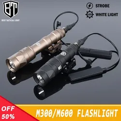 WADSN M600 M300 M600W M300W Tactical Flashlight Metal LED Strobe White Scout Light Airsoft Hunting Rifle Accessory Fit 20mm Rail