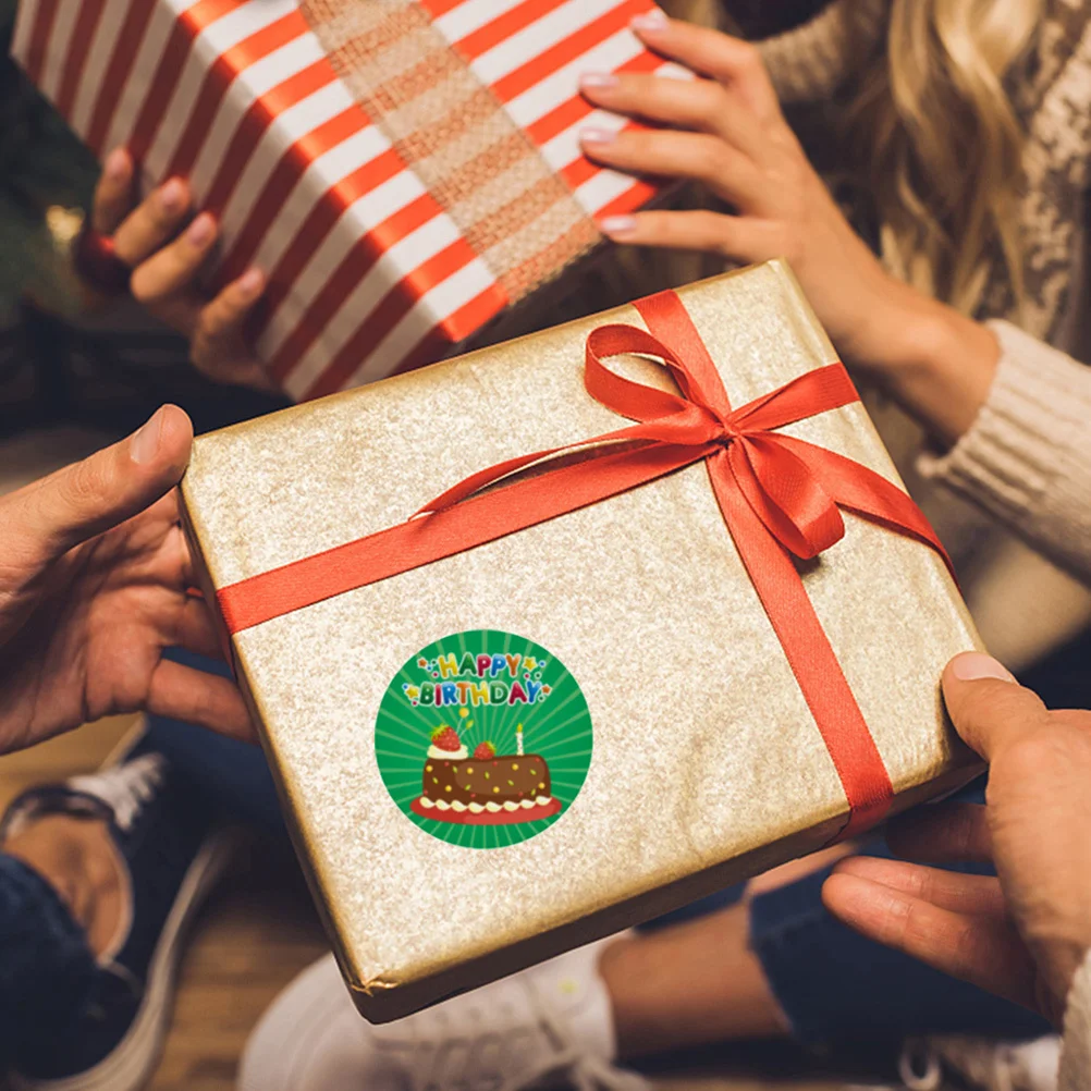 500pcs Birthday Stickers Roll Premium Label Decals For Gift Bag Decor Sealing Stickers Craft Party Supply File Folder Label