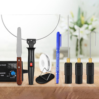 10pcs Foam Cutting Pen with Digital Display Thermostat Electric Heated Foam Carving Knife Set 100-300℃ Adjustable DIY Crafts