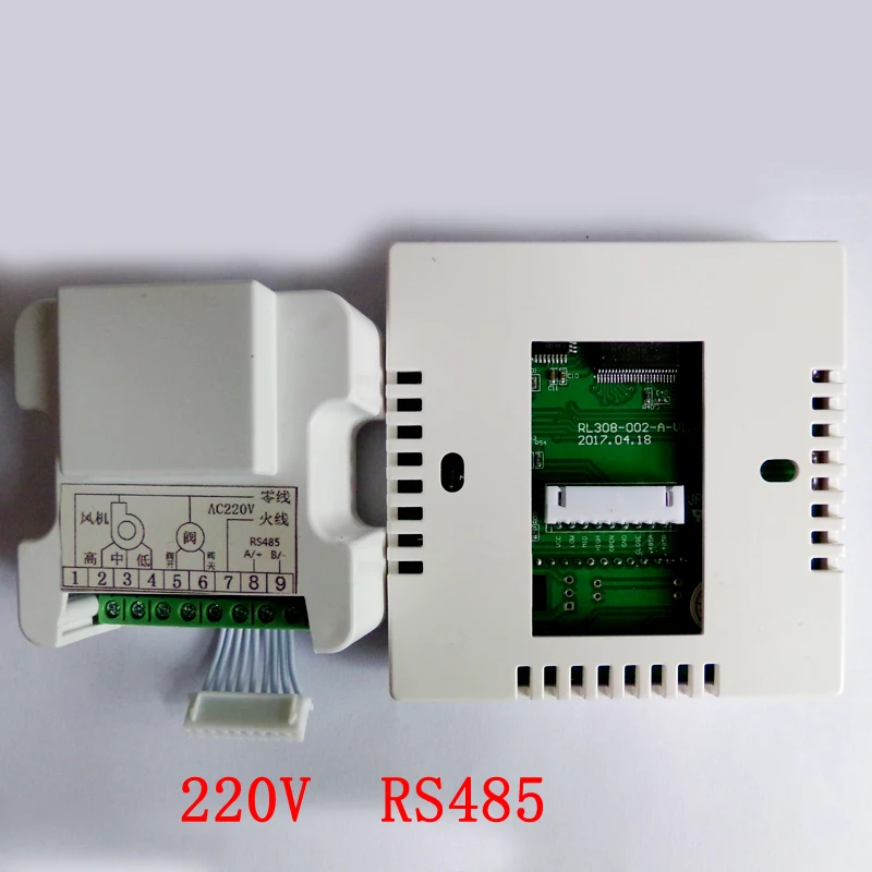 Air Conditioning Constant Temperature Controller 220V Fan Coil Unit 485 Temperature Controller with 485 A/+B/- Terminals