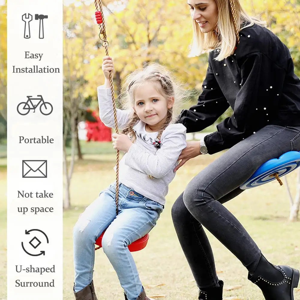 Kids Tree Swing Seat Swing Disc Swing Outdoor Indoor Swing Plastic Disc Climbing Swing For Children Swings Swing Set Accessories