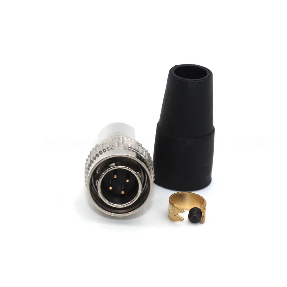 HR10A-7P-4P 4Pin Male Connector for Hirose Compatible Industrial Cameras Power Supply Zinc Alloy Body IP20 Rated 3A 300V DC