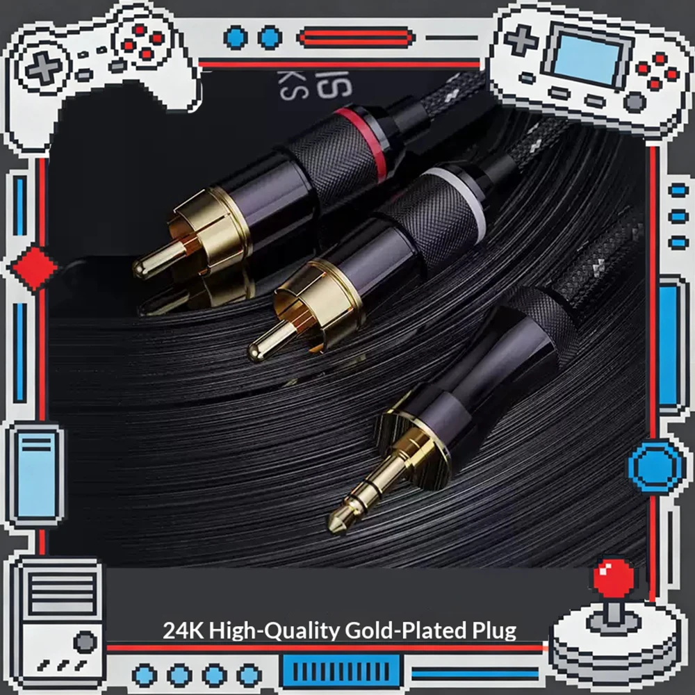 

FiiO LR-3.5A Audio line SP3 Speaker Double RCA Lotus Head to 3.5mm Head Audio Line 24K high-quality gold-plated plug