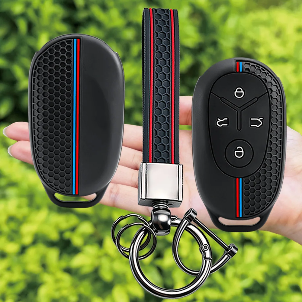 KeyChain Car Key Case Cover For Geely Star Vow Geome Emgrand X7 EX7 Coolray Original Silicone Auto Remote Key Shell Accessories