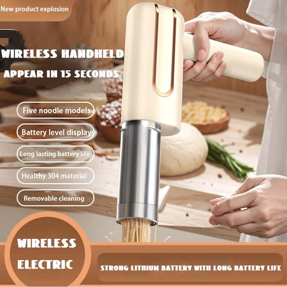 4000mAh Electric Noodle Pasta Making Machine Wireless Automatic Ramen Pasta Maker Handheld Commercial Press For Home Kitchen 제면기