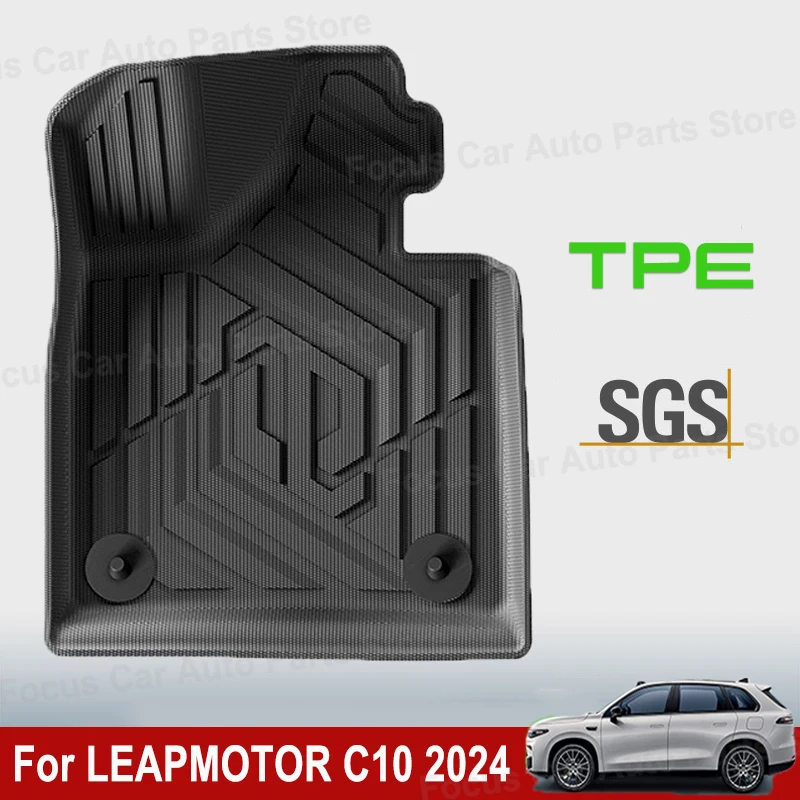 For LEAPMOTOR C10 2024 TPE Floor Mats & Cargo Liners All Weather Floor Liners Trunk Mat TPE Heavy Duty Waterproof Pad