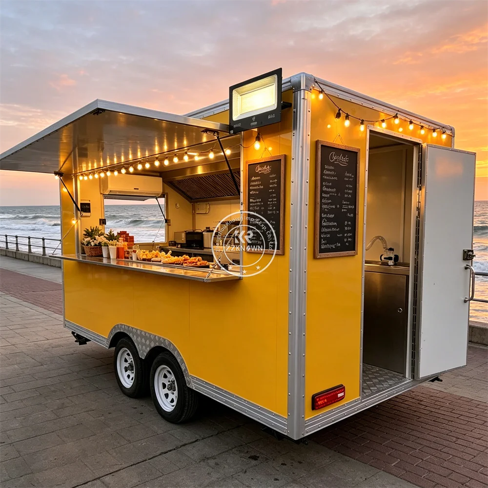 

Mobile Street Fast Food Truck Hot Dog Snack Trailer Mobile Kitchen Food Trailer With Professional Kitchen Equipment