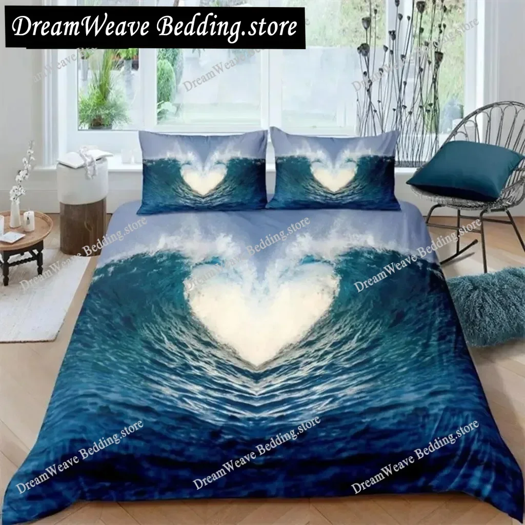 Tropical Animals Duvet Cover Exotic Animal Silhouette Sunset Bedding Set Full for Girls Boys Decor Hawaii Sea Wave Quilt Cover