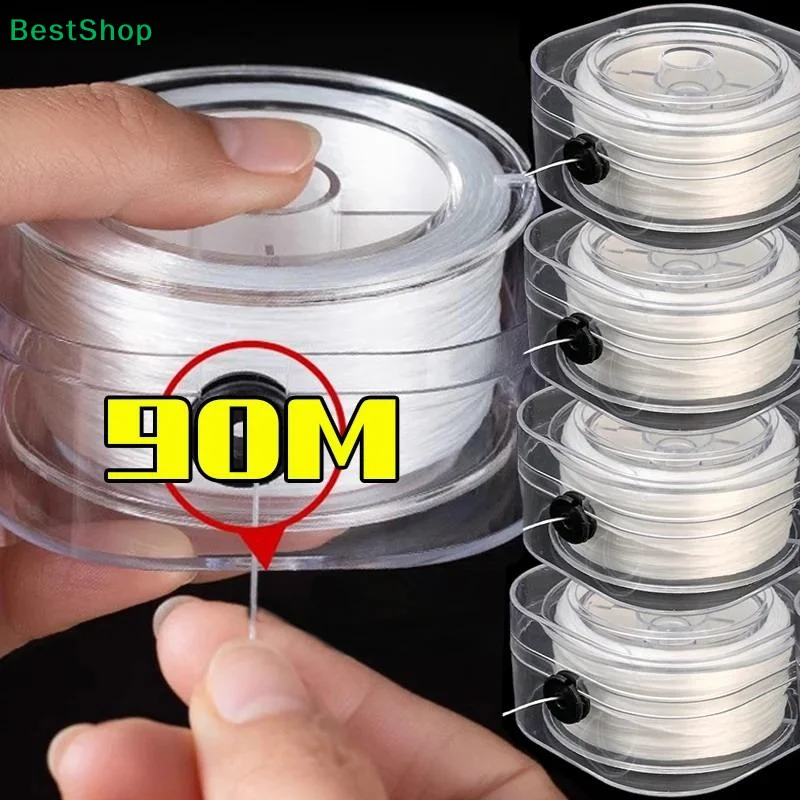 ✍ Fil élastique pour perles - Cordon transparent extensible avec bobine, cordon transparent résistant pour la fabrication de bijoux, bracelets et travaux manuels DIY