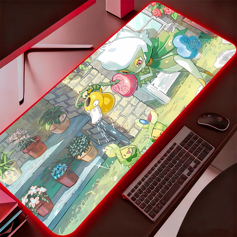 

Backlight XXL Rubber Large PC Mousepad RGB Gamer Gaming Mouse Pads LED Desk Pokemon Pikachu Keyboard Mat Computer Mat