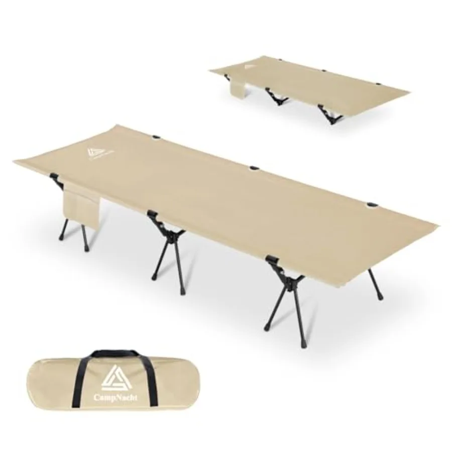 

Ultralight Camping Cot with Leg Extenders, Aluminum Lightweight Folding Cot for Adults, Portable Backpacking Compact Tent Cot fo