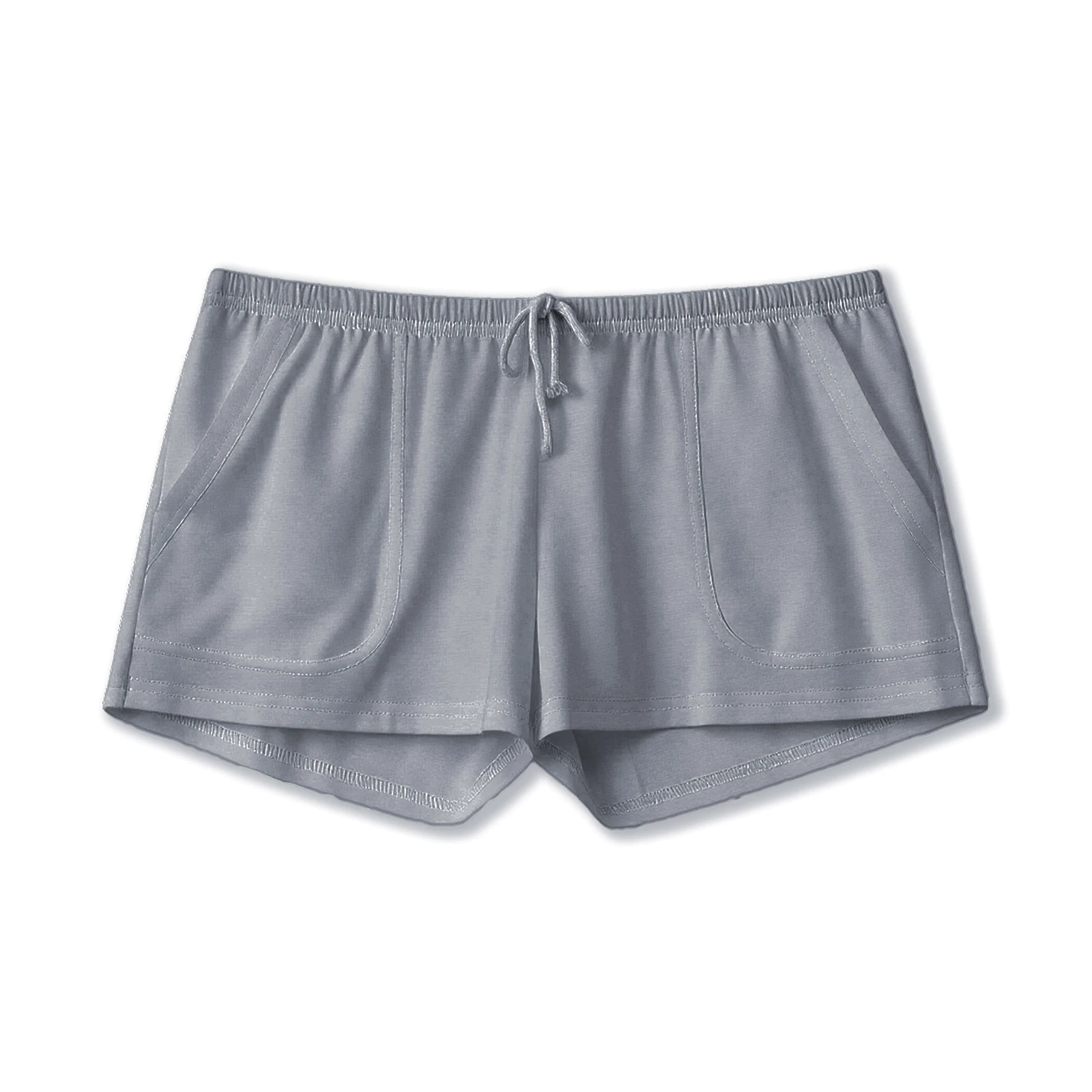 

2026 Summer Men's Drawstring Shorts with Pockets Fashion Male Slim Stylish Casual Solid Color Ultra-thin Breathable Shorts