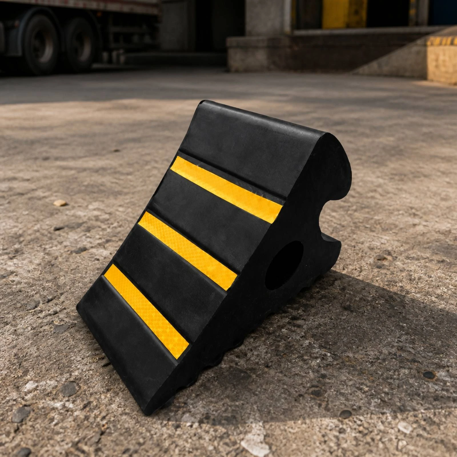 Wedge Wheel Chock with Raised Ribs Non-Slip Parking Aid for Drivers, Garage, Roadside