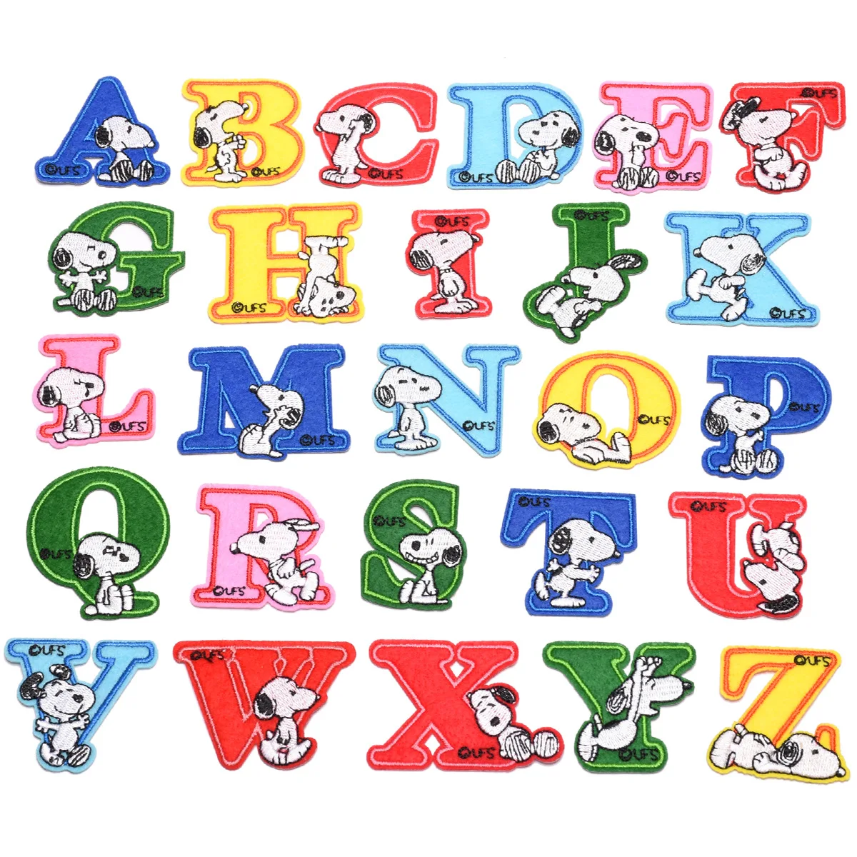 

Cartoon Snoopy Letter Migru Hare Retriever Dog Patch For Sew Clothes Iron on Patches Coat Hat Embroidered Appliques