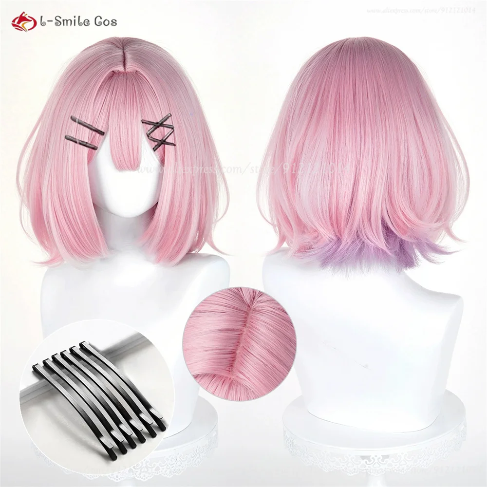 

Renako Amaori Косплей Парик 34 см Розовый Фиолетовый Смешанные Парики Бобо Для Женщин Косплей Аниме Парик Термостойкие Синтетические Волосы Хэллоуин