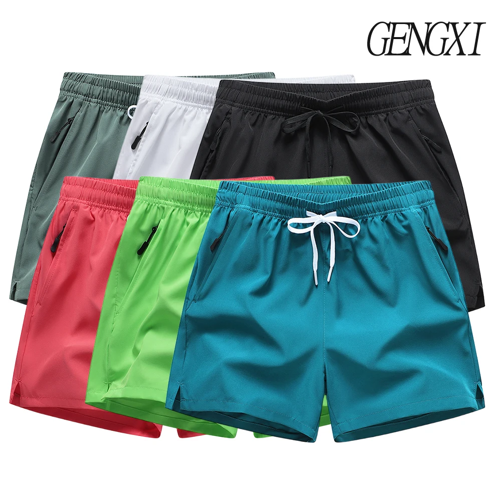 

Новые мужские шорты из ледяного шелка, дышащие трехдюймовые брюки для фитнеса, влагопоглощающие и быстросохнущие спортивные шорты, пляжные брюки