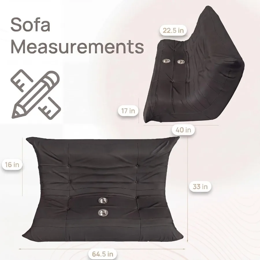 Giant Bean Bag Chairs Loveseat for Adults, 2 Seater