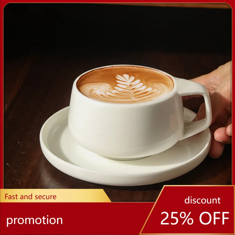 

ZML Simple Coffee Cup Ceramic Cup and Saucer Set for Home Use