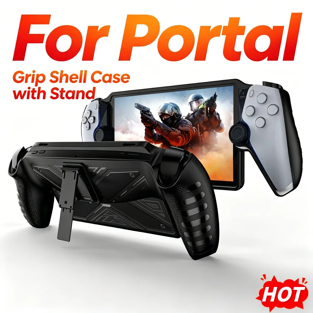 capa-protetora-premium-para-dispositivo-portatil-sony-playstation-portal-com-suporte-e-material-tpu-ecologico-preto-e-branco