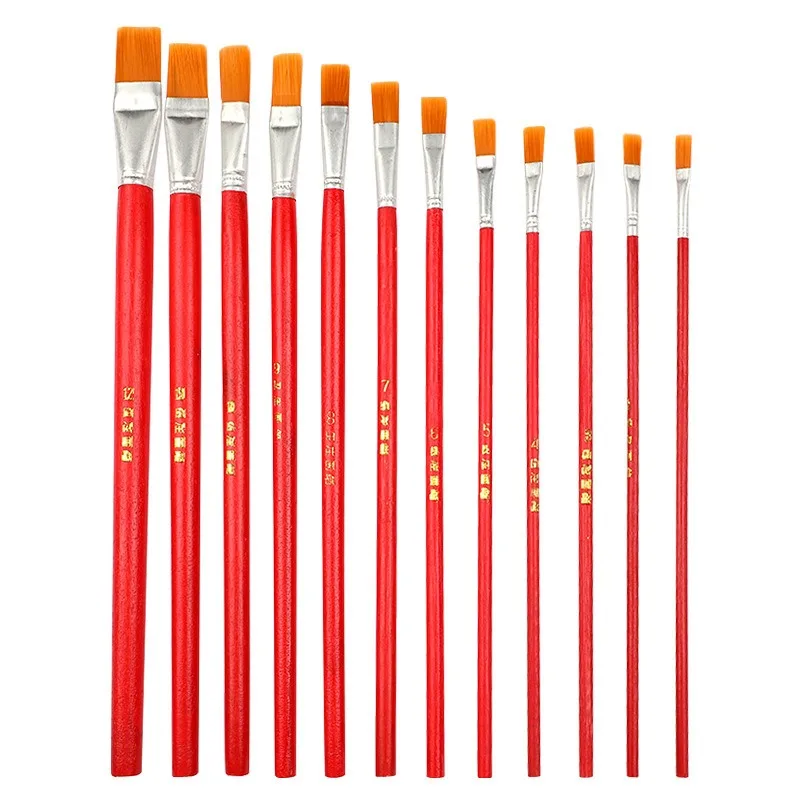 

Small Paint Brushes 12Pcs/set for Kids Acrylic Paint Brushes Set with Flat Brushes Paint Brushes for Watercolor Canvas Painting