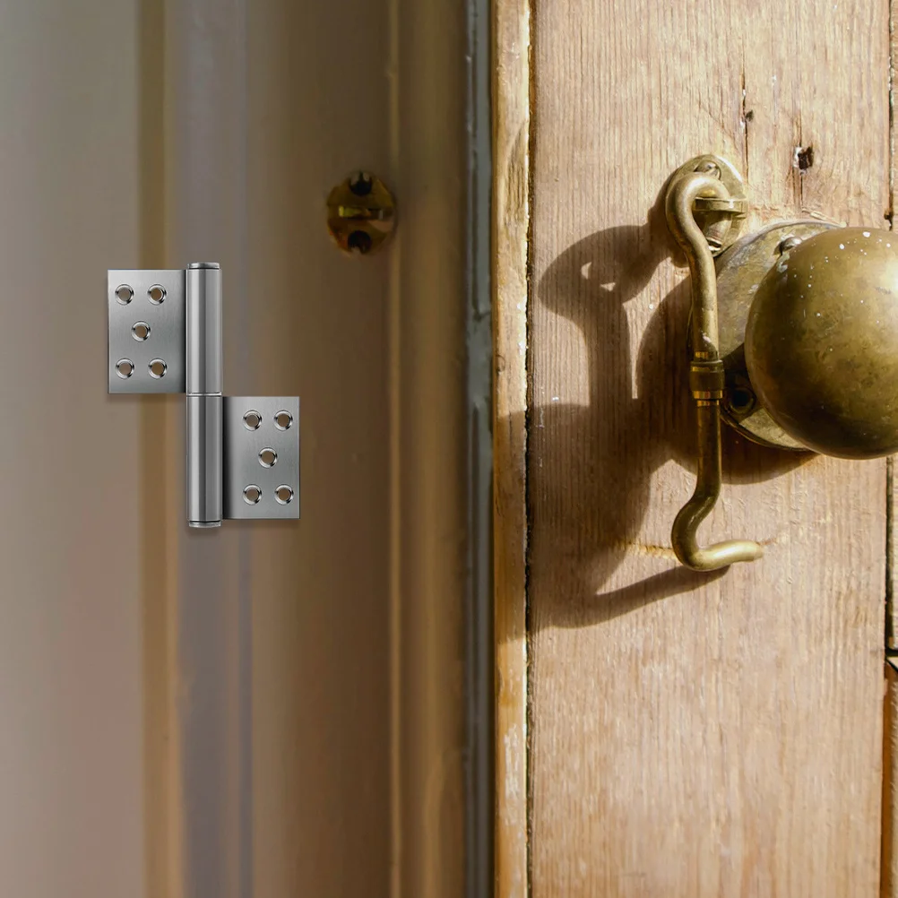 

1Pair Flag Design Stainless Steel Hinges Detachable Lift Off Hinges Heavy Duty for Home Door Installation Hardware