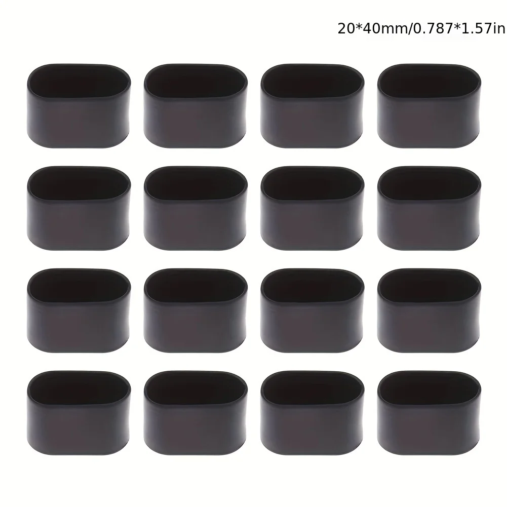 16PC Chair Leg Cap Chair Leg Floor Protector Oval Table Leg Tip to Prevent Scratches and Noise in Home Courtyard Offices