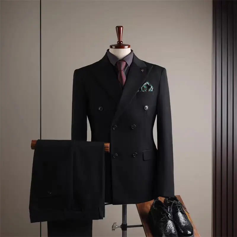 

Y014Men's suits, high-end business casual double-breasted suits, three-piece suits for grooms, wedding dresses