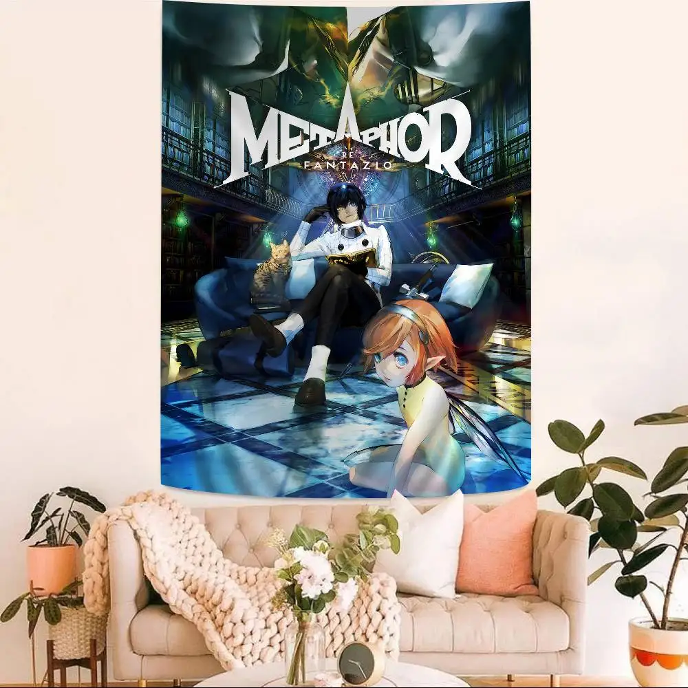 أنيمي لعبة Metaphor Refantazio نسيج الفن الطباعة اليابانية قماش مزخرف جداري أنيمي الجدار الشنق ديكور المنزل