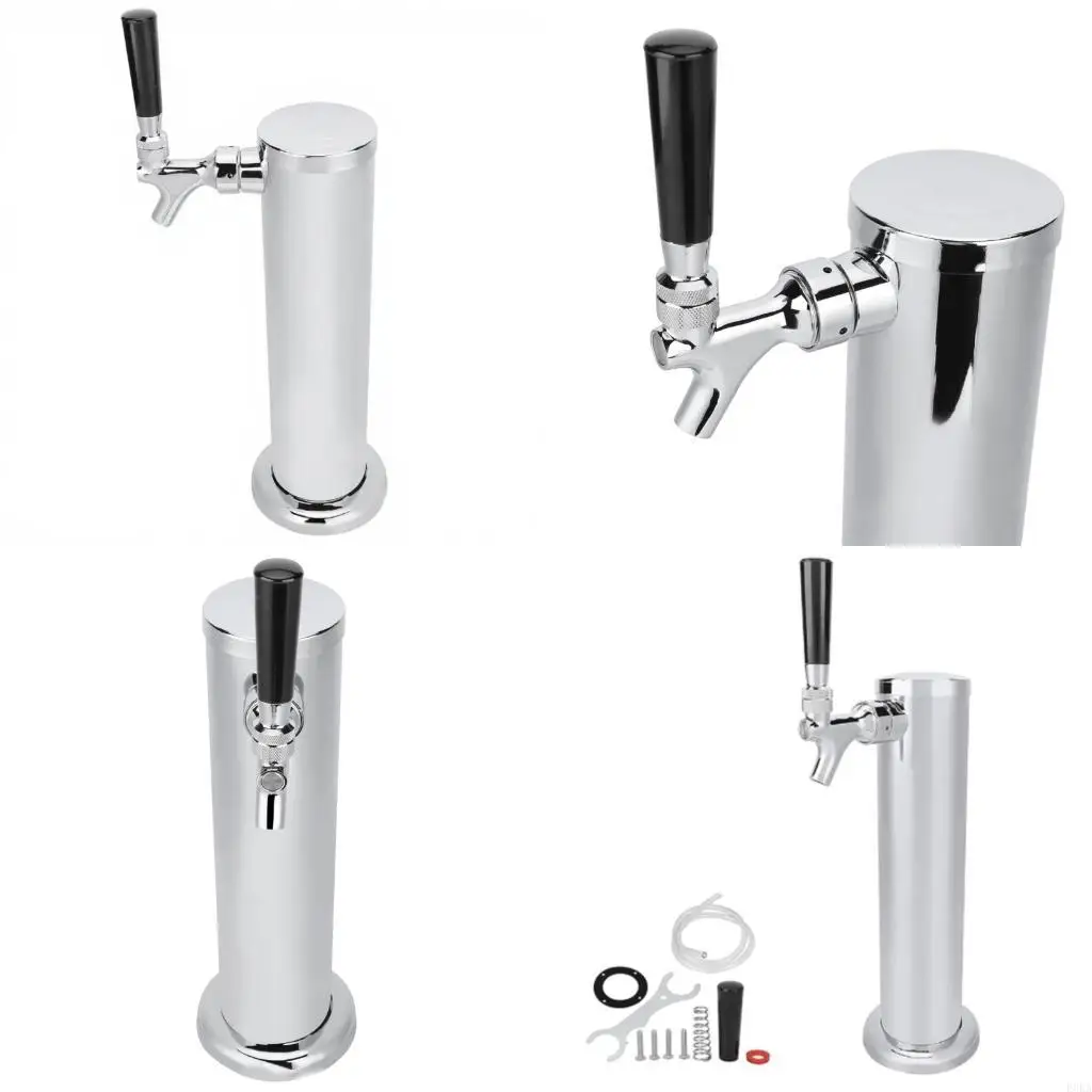   Commercial Grade Draft Tower, Spring Activated Faucet, Food-Safe AISI 304 Metal Construction