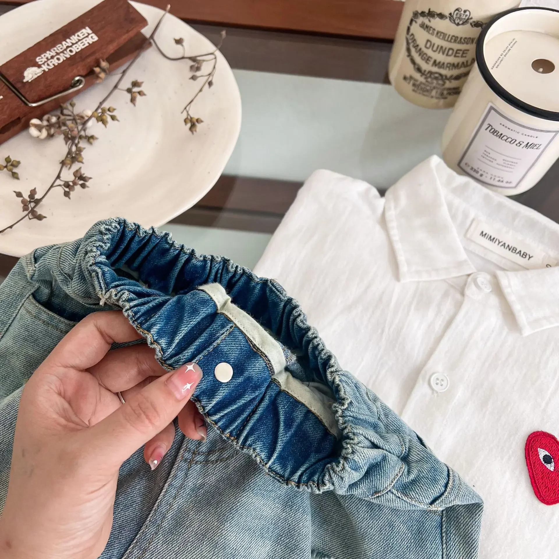 Children's Trousers 2023 Autumn New Boys and Girls All-Match Ripped Jeans Baby Dig Internet Hot Casual Pants