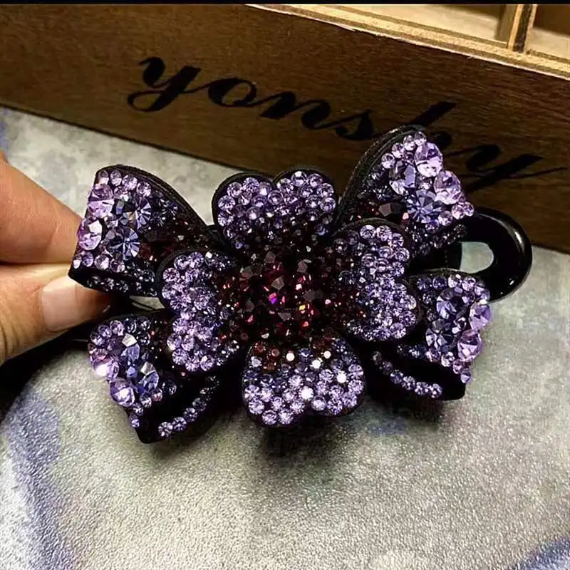 เวอร์ชั่นเกาหลีของกิ๊บติดผม rhinestone อเนกประสงค์อารมณ์เรียบง่ายหรูหราสามมิติคลิปบิลเป็ดผีเสื้อเงา