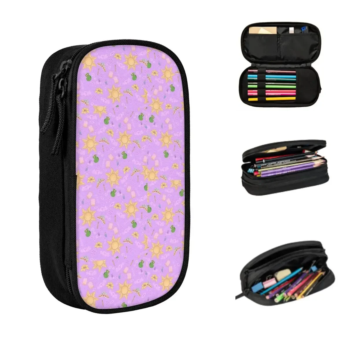 Rapunzel Pattern Pencil Cases Large Capacity Pen Bags Pen Box Pencil Pouch For Boys Girls Students Stationery School Office