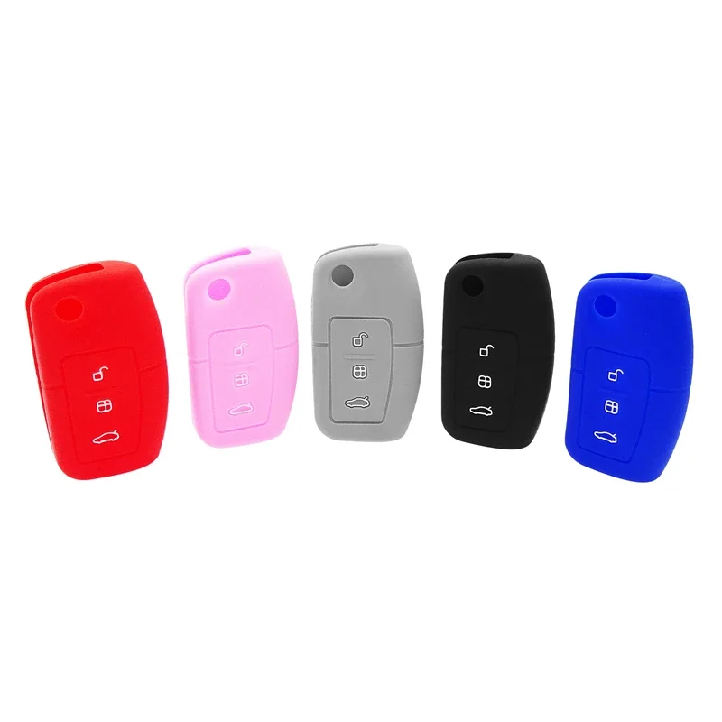 5 Colors Key Case for Ford Focus Fiesta Galaxy C-Max S-Max Falcon Territory Ecosport Remote Key Cover Car Decor Interior Parts