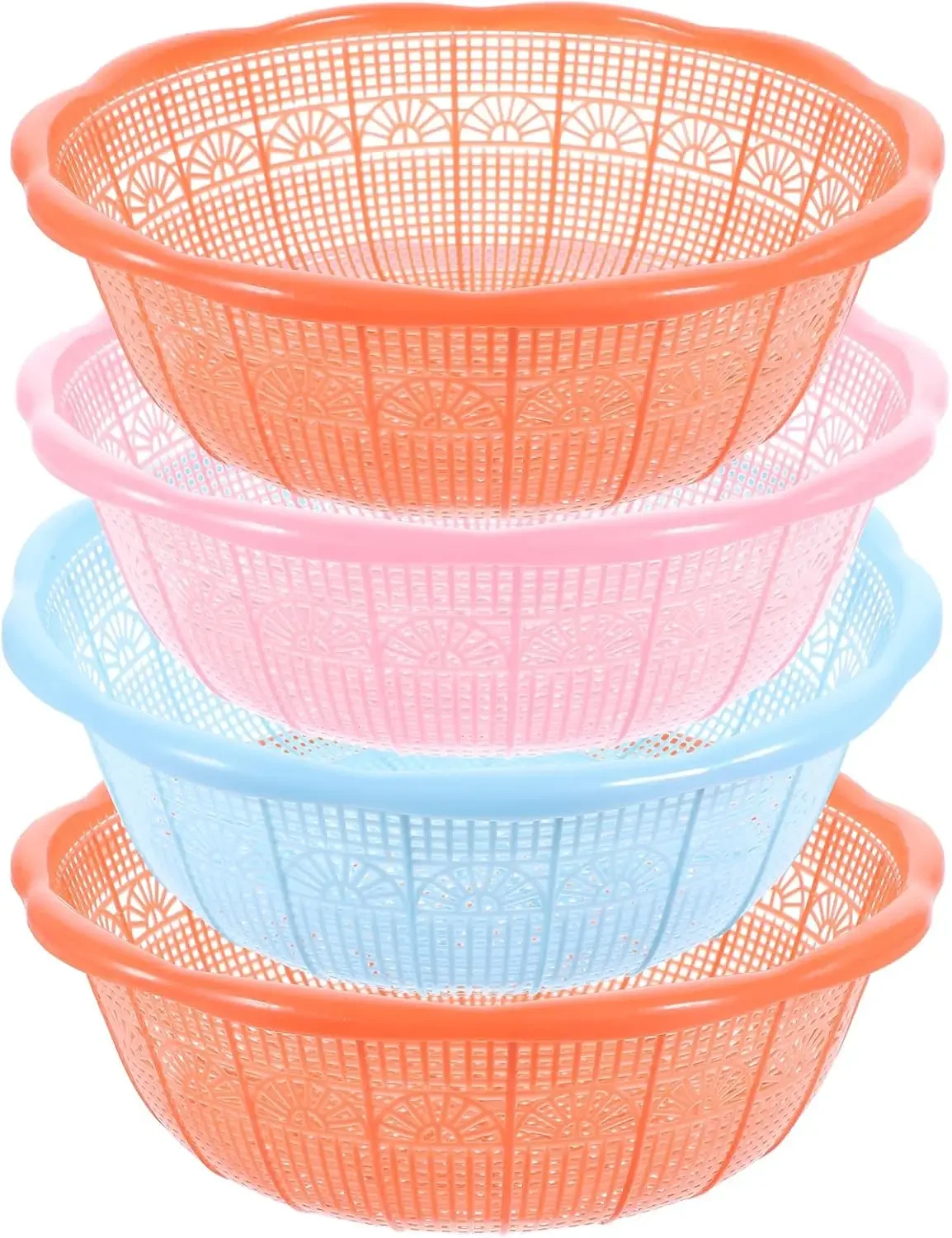 

4 шт. многофункциональная пластиковая миска для мытья риса, фруктов и овощей, нержавеющие кухонные инструменты с полым дизайном для легкого дренажа